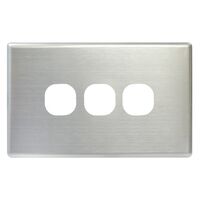 SWITCH COVER PLATE, 3 GANG BRUSHED SSTEEL, SUITS S SERIES