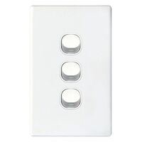 SWITCH, SLIM, VERTICAL, 3 GANG 16A, TWO WAY