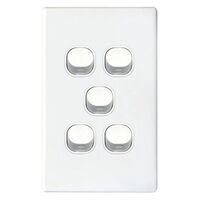 SWITCH, 16A, TWO WAY, 5 GANG VERTICAL