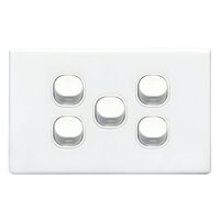 SWITCH PLATE ONLY, NO MECHS 5 GANG W/COVER, S SERIES