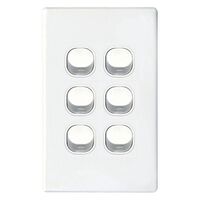SWITCH, 16A, TWO WAY, 6 GANG VERTICAL