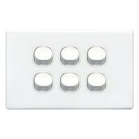 SWITCH, SLIM,HORIZONTAL,6 GANG 16A, TWO WAY