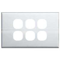 SWITCH COVER PLATE 6 GANG STAINLESS STEEL