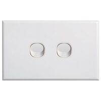 SWITCH, SLIM,HORIZONTAL,2 GANG 16A, TWO WAY