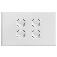 SWITCH, SLIM,HORIZONTAL,4 GANG 16A, TWO WAY
