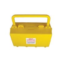 GROUP LOCK BOX, RED W/YELW LID 16 LOCK POSITIONS