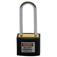 COLOUR CODED PADLOCK, BRASS 50mm SHACKLE, BLACK, HANG PK