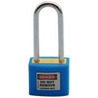 COLOUR CODED PADLOCK, BRASS 50mm SHACKLE, BLUE, HANG PK