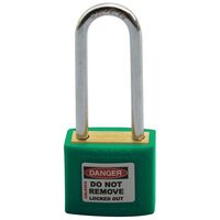 COLOUR CODED PADLOCK, BRASS 50mm SHACKLE, GREEN, HANG PK