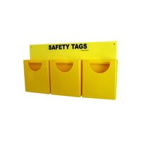 SAFETY TAG HOLDER, 3 POCKETS YELLOW