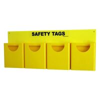 SAFETY TAG HOLDER, 4 POCKETS YELLOW