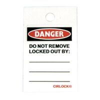 SAFETY TAG, PVC 80 x 50mm DANGER DO NOT REMOVE, [5] PK