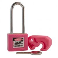 MINI CB LOCKOUT AND SLP150 PADLOCK, PINK