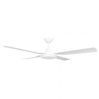CEILING FAN, 48in DC 4 BLADE WHITE + LIGHT, RC & W/CONTROL