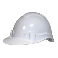 HARD HAT, WHITE, VENTED 6 POINT