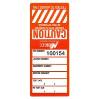 TEST TAGS, S/LAMINATING RECT ORANGE (JAN~JUNE) [100]