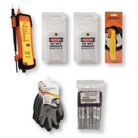 VOLTAGE TESTER WITH STRIPPER DANGER TAGS, GLOVES, MARKERS