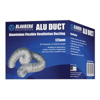 DUCT, COAT/FLEX, 125mm x 3m ALUMINIUM