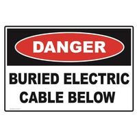 SIGN, DANGER 300 x 225mm POLY BURIED ELECTRIC CABLE BELOW