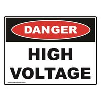 SIGN, DANGER 600 x 450mm METAL HIGH VOLTAGE
