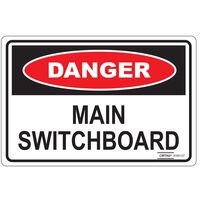 LABEL, 200 x 134mm VINYL DANGER, MAIN SWITCHBOARD [10]