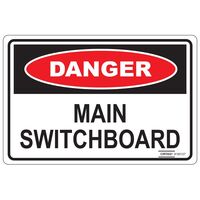 LABEL, 150 x 100mm VINYL DANGER, MAIN SWITCHBOARD [10]