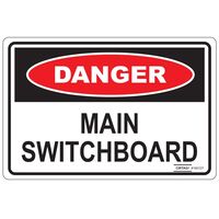 LABEL, 60 x 40mm VINYL DANGER, MAIN SWITCHBOARD [10]