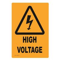 LABEL, 150 x 100mm VINYL HIGH VOLTAGE [10]