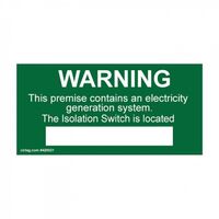 SOLAR LABEL - 130 x 70mm PREMISES CONTAINS ESG [5]PK