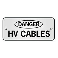 ID, RECTANGLE, SS, 'DANGER' 'HI-VOLT' 150 x 65mm