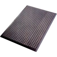 MAT, ANTI FATIGUE, 900 x 600mm 14mm THICK WITH RAMPS, BLACK