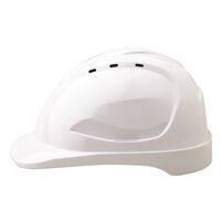 HARD HAT, 6 POINT, VENTED LOW PROFILE, WHITE