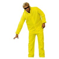 RAIN SUIT, PANTS AND JACKET LARGE, WITH HOOD, YELLOW