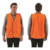 SAFETY VEST, HI-VIS ORANGE DAY USE, 2X LARGE