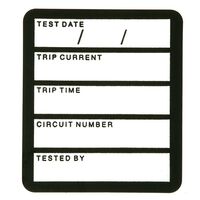 TEST TAGS, RCD, BLACK 42.5mm x 48.5mm, [100] PK