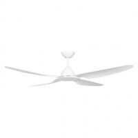 CEILING FAN, 52in DC 3/4 BLADE WHITE + RC & WALL CONTROLLER