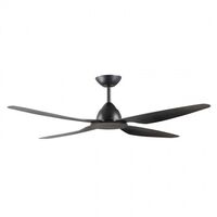 CEILING FAN, 58in DC 3/4 BLADE BLACK + RC & WALL CONTROLLER