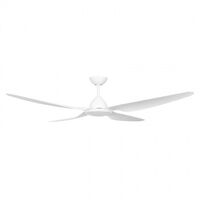 CEILING FAN, 58in DC 3/4 BLADE WHITE + LIGHT, RC & W/CONTROL