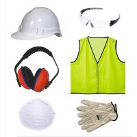 SAFETY KIT, HAT, GLOVES, MUFFS , VEST, FACE MASKS AND GLASSES