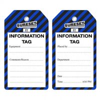 INFORMATION TAG WITH BRASS RING & STRING TIE. [100]