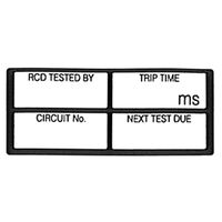 TEST TAGS, RCD, BLACK 37mm x 16mm, [100] PK
