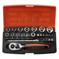 SOCKET SET,MINI,1/4in DRIVE 25 PIECE