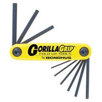 HEX KEY SET 5PCE FOLD-UP GORILLA GRIP, IMP 3/16in-3/8in