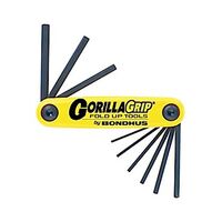 HEX KEY SET 9PCE FOLD-UP GORILLA GRIP, IMP .05-3/16in