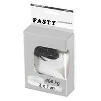 TIE STRAP,1m x 25mm TRANSPORT CAP.400kg WHITE [2] PACK