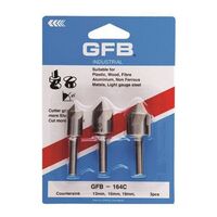 COUNTERSINK MACHINE SET RND END, 3PC (12,16,19mm)