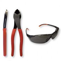 SIDE CUTTING DIAG PLIER ANGLED 8in WITH BONUS SAFETY GLASSES