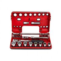 SOCKET SET, DETECTION 3/8in 18 PIECE W/ PREMIUM RATCHET