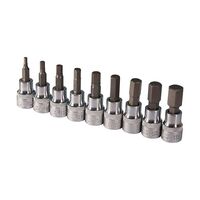 SOCKET SET, 3/8in DRIVE METRIC, IN-HEX 9PCE