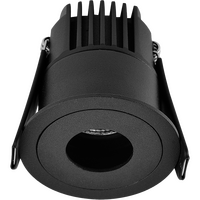 HANECO ARTURA Hotel Downlight 5W 275LM 2700K IP44 BLACK 24D 55MM (supplied with PIN Hole and White Reflector accessories)